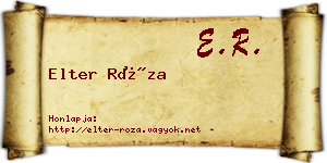 Elter Róza névjegykártya